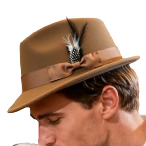 Kustimantu Oktoberfest Hüte - Festival Kopfbedeckungen für Herren,Eleganter Filzhut für Erwachsene Bierfest Traditionelle Aktivitäten Foto von Kustimantu