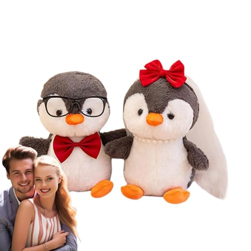 Kustimantu Penguin -Stofftiere, Pinguin Plüsch | Paarpuppe Set von 2 - Plüsch Penguin Stoffeded Tiere Alles Gute zum Geburtstag weiche Puppenspielzeug für Kinder und Liebhaber von Kustimantu