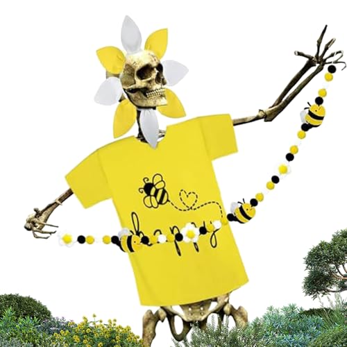 Kustimantu Skelett Kostüm In Übergröße | Totenkopf Kleid Kostüm | Skelett Accessoires Outfit Mit Handgehaltener Fahne Für Garten Rasen Innen Außen Kustimantu Skelett Kostüm In Übergröße | Totenkopf Kleid Kostüm | Skelett Accessoires Outfit Mit Handgehaltener Fahne Für Garten Rasen Innen Außen von Kustimantu