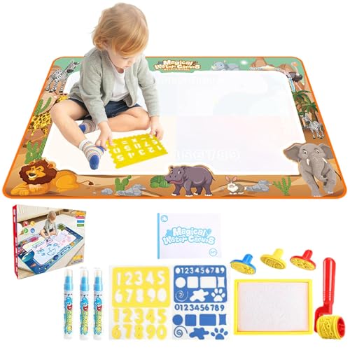 Kustimantu Wassermalmatte, Wasser-Doodle-Zeichenblock | 150 x 90 cm großes Zeichenmatten-Spielzeug | -Zeichenbrett, Zeichenmatten-Spielzeug, Wassermalmatte, kein Durcheinander, pädagogisch, von Kustimantu