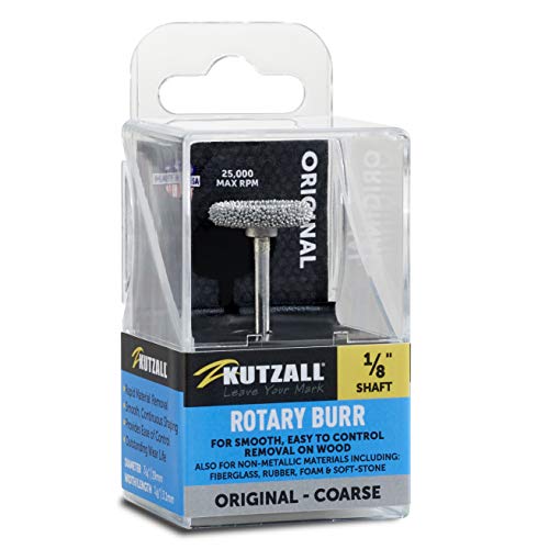 Kutzall Original Rotorsägenfräser, 1⁄8" Schaft, grob - Holzbearbeitungsaufsatz für Dremel, Foredom, Milwaukee, Makita. Abrasives Wolframkarbid, 3⁄4" (19mm) Durchmesser X 1⁄8" (3,1mm) Länge, RS-34-E von Kutzall