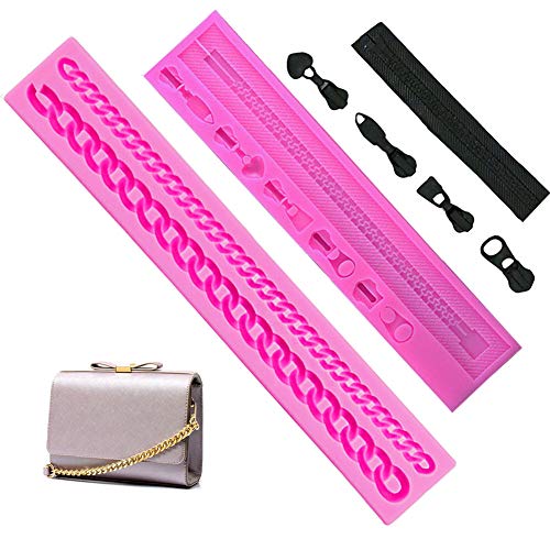 KuuGuu Silikonform mit Reißverschluss, Kette, für Kuchen, Cupcakes, Fondant, Schokolade, Ton, börse, Tasche, 2 Stück KuuGuu Silikonform mit Reißverschluss, Kette, für Kuchen, Cupcakes, Fondant, Schokolade, Ton, börse, Tasche, 2 Stück von KuuGuu