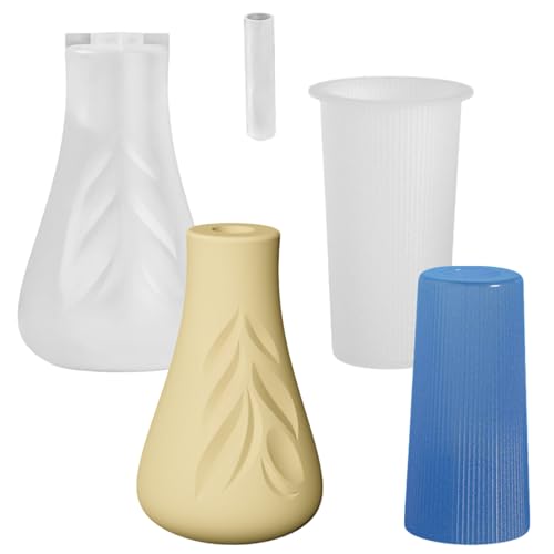 Silikonform für Betonvasen, Behälter, Gießformen, Epoxidharz, Blumenvase, Pflanzenform, 3D-Vasen, Kunsthandwerk Formen für DIY, Blumenbehälter, Heimdekoration, 2 Stück Silikonform für Betonvasen, Behälter, Gießformen, Epoxidharz, Blumenvase, Pflanzenform, 3D-Vasen, Kunsthandwerk Formen für DIY, Blumenbehälter, Heimdekoration, 2 Stück von KuuGuu