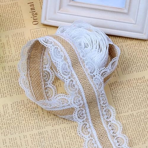 Kuuleyn 10M Juteband Vintage Spitzenband,Juteband Mit Spitze,herzförmiger Spitze dekoband 6 cm breites Sackleinen für DIY Handwerk Weihnachten Deko Hochzeit Party Basteln Geschenkban Kuuleyn 10M Juteband Vintage Spitzenband,Juteband Mit Spitze,herzförmiger Spitze dekoband 6 cm breites Sackleinen für DIY Handwerk Weihnachten Deko Hochzeit Party Basteln Geschenkban von Kuuleyn