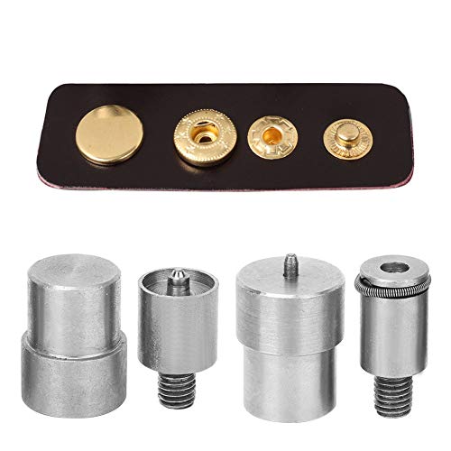 4 Stück Druckknopfform Ersatz-Kits Edelstahl Silber für Handpressmaschine Teile für Druckknopf 651/633/831 von Kuuleyn