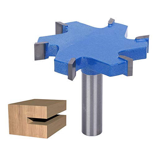 6-Kanten-T-Typ-Hobelfräser, Hartmetall-Hobelfräser, Schlitzfräser-Fräser 12 mm Schaft Tragbares Holzbearbeitungswerkzeug zum Schlitzen 12 x 65 x 10 mm von Kuuleyn
