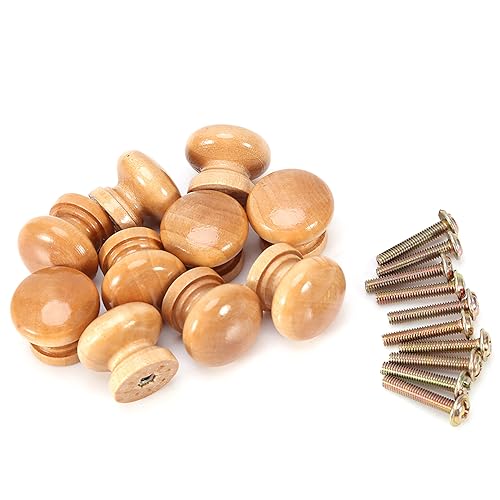 Kuuleyn 10 Stück Schrankgriffe, Holzkommode, Schubladengriffe, S/M/L, Naturholz, Möbelgriff, Küchenschrank, Schublade, Schranktür, Kleiderschrank(Medium 28MM) von Kuuleyn