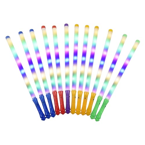 Kuuleyn 12 Pack Konzert farbige helle Sticks, blinkende helle Lichtstäbe mit 3 Modi leuchten in der Dark Party Supplies für Geburtstagskonzerte Weihnachtsheiler -Halloween von Kuuleyn