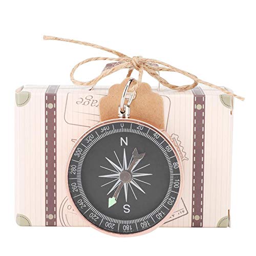 Kuuleyn Rose Golden 20 Stück Süßigkeitsboxen,Süßigkeitsboxen mit Kompass und Kraft-Tags，Süßigkeitenboxen für Hochzeitsgeschenke Dekorationen Hochzeitsgeschenkboxen für süße Hochzeiten von Kuuleyn