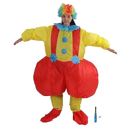 Kuuleyn Aufblasbares Big-Ass-Clown-Kostüm Für Erwachsene, Aufblasbares Kostüm Für Erwachsene Halloween, Wasserdichte Aufblasbare Clown-Cosplay-Outfits 150–190 Cm von Kuuleyn