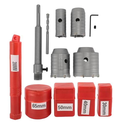 Kuuleyn Concrete Hole Saw Kit,30mm 40mm 50mm 65mm Hole Saw Drill Bit Set SDS Plus Shank for Brick Concrete Cement Stone Wall Masonry Tile Stone Cement Wall Construction Kuuleyn Concrete Hole Saw Kit,30mm 40mm 50mm 65mm Hole Saw Drill Bit Set SDS Plus Shank for Brick Concrete Cement Stone Wall Masonry Tile Stone Cement Wall Construction von Kuuleyn