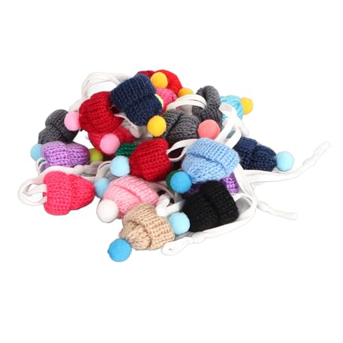 Kuuleyn Mini -Strickhut, Wollpolyester -Kunsthandwerk, Weihnachtsschmuck handgefertigte Dekorationen Festliche Accessoires Premium -Qualität einfach zu verwenden vielseitige von Kuuleyn