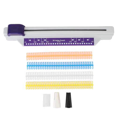 Kuuleyn Multi-Loch-Gliser, tragbarer Desktop-Bindungsstempel, 30 Lochpunch 6 Blechkapazität Handschieber A4 Papierstempelbindungsmaschine mit 4 losen Blattstreifen Kuuleyn Multi-Loch-Gliser, tragbarer Desktop-Bindungsstempel, 30 Lochpunch 6 Blechkapazität Handschieber A4 Papierstempelbindungsmaschine mit 4 losen Blattstreifen von Kuuleyn