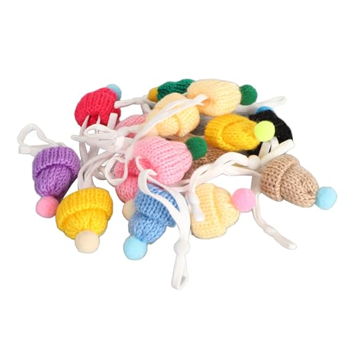 Kuuleyn kleine Weihnachtsstrickhüte, Polyester exquisite innovative, niedliche stilvolle DIY -Handwerks Weihnachtsbaumpuppen handgefertigt festliche Dekoration Home Decor Craft von Kuuleyn