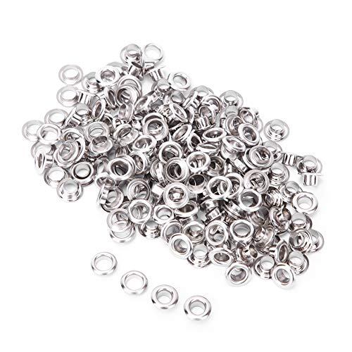Metall -Grommet -Ösen Kuuleyn 100pcs 5mm Messing Doppelseitige Ösen Nieten Grommet für Gürtelschuhe Beutel Lederhandwerk (Silber) von Kuuleyn