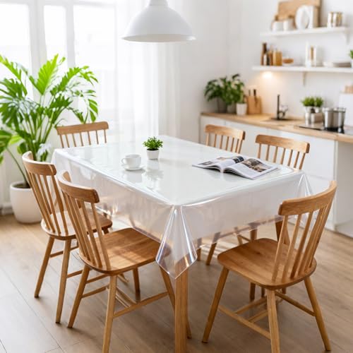 Kuvarix Tischdecke Transparent, 140x180 cm Tischfolie Durchsichtig, Wasserdicht PVC Folie Fettdicht Tischschutzfolie, 0,13mm Stärke Durchsichtige Tischdecke, Abwaschbare Schutzfolie Kuvarix Tischdecke Transparent, 140x180 cm Tischfolie Durchsichtig, Wasserdicht PVC Folie Fettdicht Tischschutzfolie, 0,13mm Stärke Durchsichtige Tischdecke, Abwaschbare Schutzfolie von Kuvarix