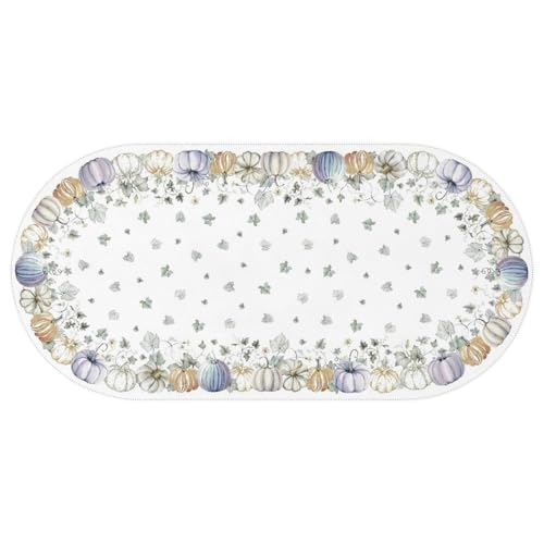 Kuyuayee Ovale Tischdecke mit Herbstkürbis, 152,4 x 308,5 cm, wasserdicht, Herbst-Tischdecke, waschbar, Tischdecke für Party, Picknick, Abendessen, Heimdekoration Kuyuayee Ovale Tischdecke mit Herbstkürbis, 152,4 x 308,5 cm, wasserdicht, Herbst-Tischdecke, waschbar, Tischdecke für Party, Picknick, Abendessen, Heimdekoration von Kuyuayee