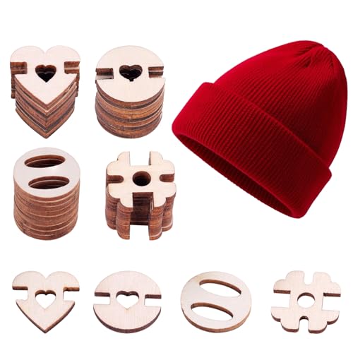 Pompon-Knöpfe, Geschenk für Hüte, Strickmütze, handgefertigt, 20 mm, Holzknöpfe, abnehmbare Liebesknöpfe, Bastelgeschenk, Pompon-Halter für Strickmützen und Mützen, 40 Stück Pompon-Knöpfe, Geschenk für Hüte, Strickmütze, handgefertigt, 20 mm, Holzknöpfe, abnehmbare Liebesknöpfe, Bastelgeschenk, Pompon-Halter für Strickmützen und Mützen, 40 Stück von Kvekstio