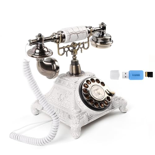 Audio Gästebuch Telefon mit klassischer Retro-Handwerkskunst für Beichtstuhl Hochzeit Geburtstag Party besondere Anlässe (weiß) von Kvynzz