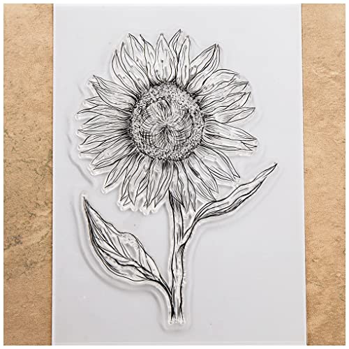 Kwan Crafts 3040201 Blumen Sonnenblumen Klar Stempel für Kartenherstellung Dekoration und DIY Scrapbooking von Kwan Crafts