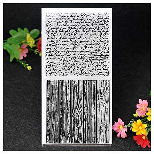 Kwan Crafts Buchstaben-Hintergrund mit Holzmaserung, klare Stempel für Grußkarten, Dekoration und DIY Scrapbooking von Kwan Crafts