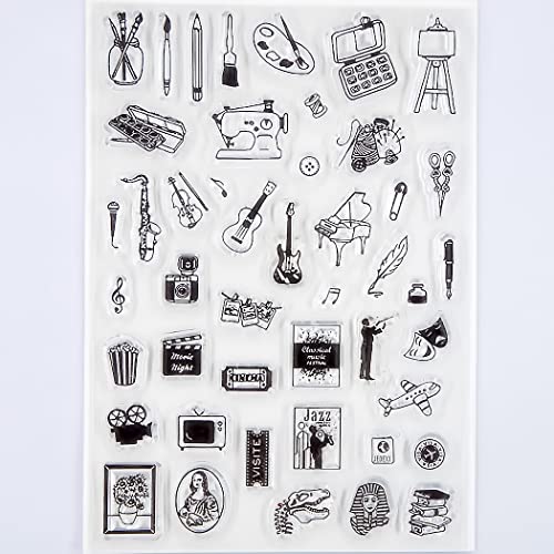 Kwan Crafts Daily Icons Drawing Tools Musikinstrumente Clear Stamps for Card Making Decoration and DIY Scrapbooking 3050602 von Kwan Crafts