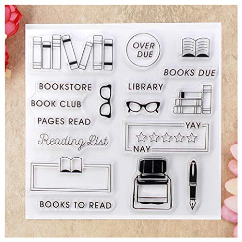 Kwan Crafts Durchsichtige Stempel zum Lesen von Büchern, Büchern, Clubs, Leselisten, für Kartengestaltung, Dekoration und Bastelarbeiten Kwan Crafts Durchsichtige Stempel zum Lesen von Büchern, Büchern, Clubs, Leselisten, für Kartengestaltung, Dekoration und Bastelarbeiten von Kwan Crafts