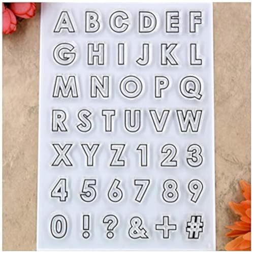 Kwan Crafts Englische Alphabet-Zahlen, transparente Stempel für Kartenherstellung, Dekoration und DIY-Scrapbooking von Kwan Crafts