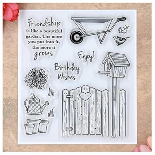 Kwan Crafts Freundschafts-Geburtstagswünsche „Enjoy Garden“ transparente Stempel für Kartengestaltung, Dekoration und Bastelarbeiten Kwan Crafts Freundschafts-Geburtstagswünsche „Enjoy Garden“ transparente Stempel für Kartengestaltung, Dekoration und Bastelarbeiten von Kwan Crafts