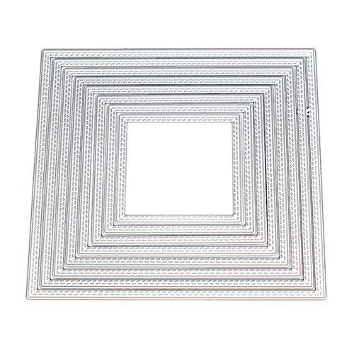 Kwan Crafts Große Größe 15 cm Doppelnähgarn, quadratische Metall-Stanzformen für DIY-Scrapbooking, Fotoalbum, Prägung von Kwan Crafts