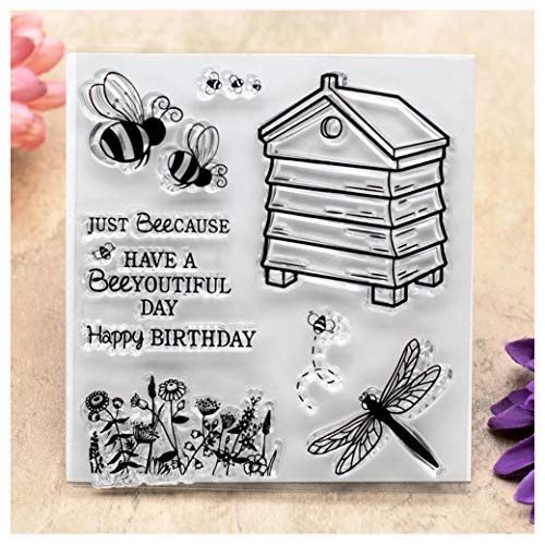 Kwan Crafts Happy Birthday Just Beecause Bee Blumen Transparente Stempel für Kartenherstellung, Dekoration und DIY Scrapbooking Kwan Crafts Happy Birthday Just Beecause Bee Blumen Transparente Stempel für Kartenherstellung, Dekoration und DIY Scrapbooking von Kwan Crafts