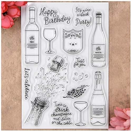 Kwan Crafts Happy Birthday Party Just for You transparente Stempel für Kartengestaltung, Dekoration und DIY Scrapbooking von Kwan Crafts