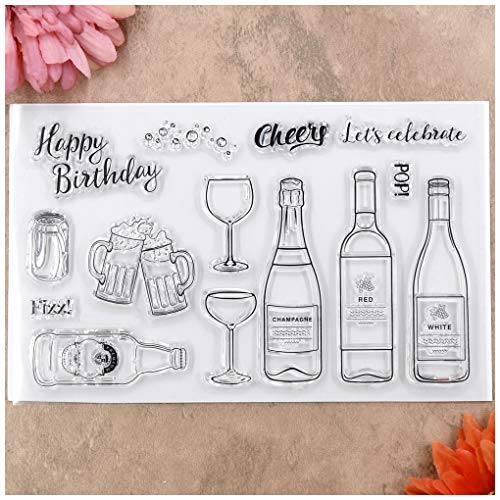 Kwan Crafts Transparente Stempel "Happy Birthday Cheers", für Kartengestaltung, Dekoration und Bastelarbeiten Kwan Crafts Transparente Stempel "Happy Birthday Cheers", für Kartengestaltung, Dekoration und Bastelarbeiten von Kwan Crafts