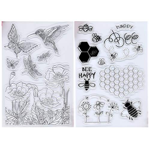 Kwan Crafts Transparente Stempel für Grußkarten, Dekoration und Scrapbooking, 2 Bögen von Kwan Crafts