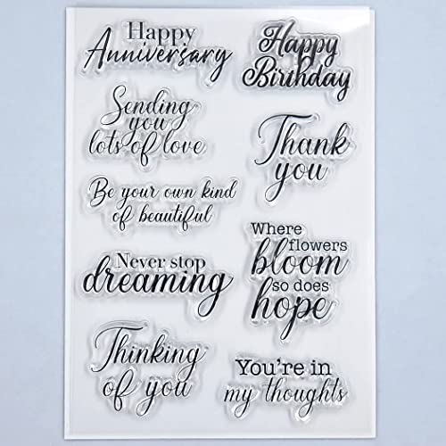 Kwan Crafts Words Happy Anniversary Birthday Thank You Thinking of You Clear Stamps für Kartenherstellung Dekoration und DIY Scrapbooking 3052513 Kwan Crafts Words Happy Anniversary Birthday Thank You Thinking of You Clear Stamps für Kartenherstellung Dekoration und DIY Scrapbooking 3052513 von Kwan Crafts