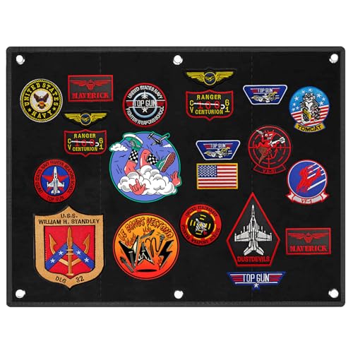Klett Wand, 58 x 45cm Klettfläche, Patchwand Mit 6 Ösen für Aufkleber, Stempel, Abzeichen - Militär Patch Board Display von Kweiugfi