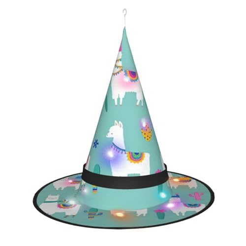 Kycvds Alpaka-Llama-Halloween-Hexenhüte sind mit Lichtern verziert, die verwendet werden, um große Halloween-Partyzubehör zu dekorieren. Kycvds Alpaka-Llama-Halloween-Hexenhüte sind mit Lichtern verziert, die verwendet werden, um große Halloween-Partyzubehör zu dekorieren. von Kycvds