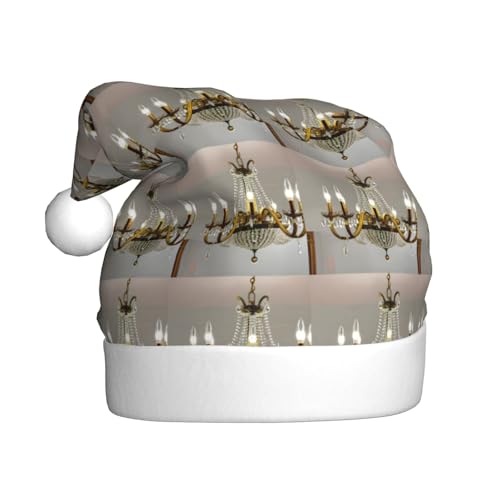 Kycvds Ballzimmer Kronleuchter Weihnachtsmannmütze Urlaub für Erwachsene Unisex Samt Komfort Extra dicker Hut für Neujahr Kycvds Ballzimmer Kronleuchter Weihnachtsmannmütze Urlaub für Erwachsene Unisex Samt Komfort Extra dicker Hut für Neujahr von Kycvds