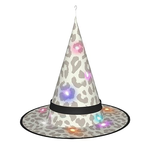 Kycvds Braunes Leoparden-Halloween-Hexenhüte sind mit Lichtern verziert, die verwendet werden, um große Halloween-Partyzubehör zu dekorieren. Kycvds Braunes Leoparden-Halloween-Hexenhüte sind mit Lichtern verziert, die verwendet werden, um große Halloween-Partyzubehör zu dekorieren. von Kycvds