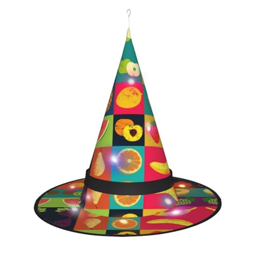 Kycvds Die Halloween-Hexenhüte im Kunststil sind mit Lichtern verziert, die verwendet werden, um große Halloween-Partyzubehör zu dekorieren. Kycvds Die Halloween-Hexenhüte im Kunststil sind mit Lichtern verziert, die verwendet werden, um große Halloween-Partyzubehör zu dekorieren. von Kycvds