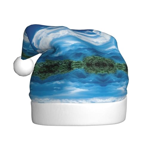 Kycvds Earth Mountain Weihnachtsmannmütze, Urlaub für Erwachsene, Unisex, Samt, Komfort, extra dick, für Neujahr Kycvds Earth Mountain Weihnachtsmannmütze, Urlaub für Erwachsene, Unisex, Samt, Komfort, extra dick, für Neujahr von Kycvds