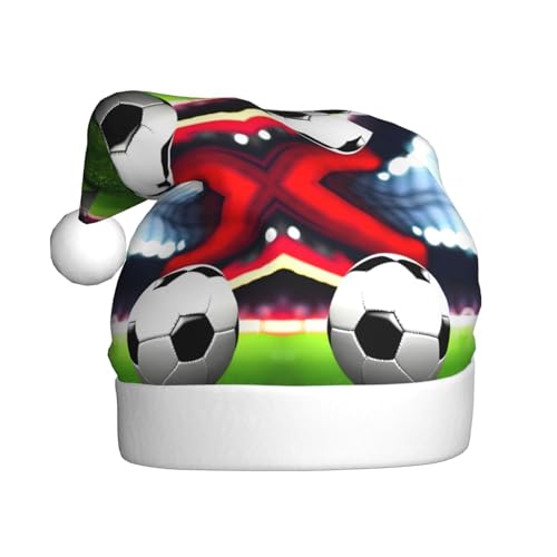 Kycvds Fußball-Sportball-Weihnachtsmannmütze, Urlaub für Erwachsene, Unisex, Samt, Komfort, extra dick, für Neujahr Kycvds Fußball-Sportball-Weihnachtsmannmütze, Urlaub für Erwachsene, Unisex, Samt, Komfort, extra dick, für Neujahr von Kycvds
