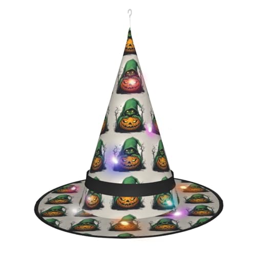 Kycvds Grüner Geist Horror Halloween Kürbis 1 Halloween Hexenhüte sind mit Lichtern verziert, die große Halloween-Partyzubehör schmücken. Kycvds Grüner Geist Horror Halloween Kürbis 1 Halloween Hexenhüte sind mit Lichtern verziert, die große Halloween-Partyzubehör schmücken. von Kycvds