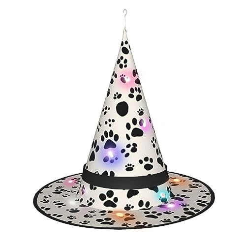 Kycvds Halloween-Hexenhüte mit Knochen- und Pfotenabdruck sind mit Lichtern verziert, die große Halloween-Partyzubehör dekorieren. Kycvds Halloween-Hexenhüte mit Knochen- und Pfotenabdruck sind mit Lichtern verziert, die große Halloween-Partyzubehör dekorieren. von Kycvds