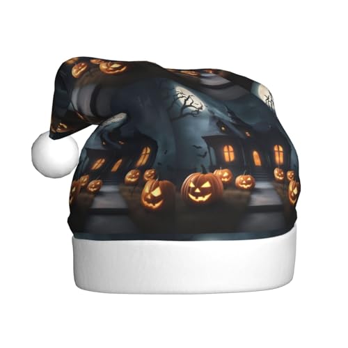Kycvds Happy-Halloween-Day-Trick-or-Treat-Weihnachtsmannmütze, Urlaub für Erwachsene, Unisex, Samt, Komfort, extra dick, für Neujahr Kycvds Happy-Halloween-Day-Trick-or-Treat-Weihnachtsmannmütze, Urlaub für Erwachsene, Unisex, Samt, Komfort, extra dick, für Neujahr von Kycvds
