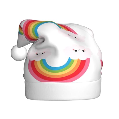 Kycvds Kleine Regenbogen-Weihnachtsmannmütze, Urlaub für Erwachsene, Unisex, Samt, Komfort, extra dick, für Neujahr Kycvds Kleine Regenbogen-Weihnachtsmannmütze, Urlaub für Erwachsene, Unisex, Samt, Komfort, extra dick, für Neujahr von Kycvds
