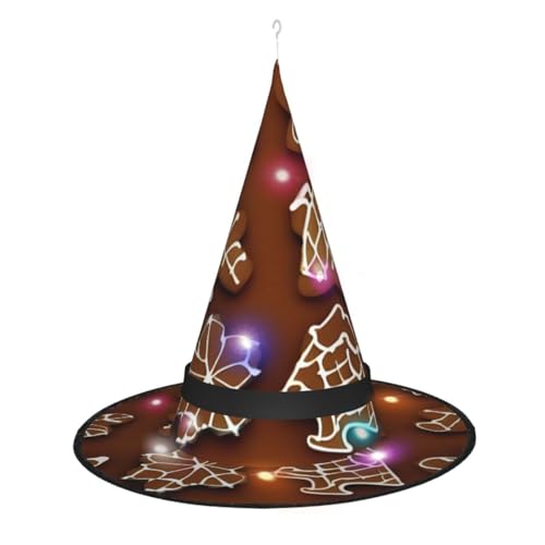 Kycvds Lebkuchen-Keks-Halloween-Hexenhüte sind mit Lichtern verziert, die verwendet werden, um große Halloween-Partyzubehör zu dekorieren. Kycvds Lebkuchen-Keks-Halloween-Hexenhüte sind mit Lichtern verziert, die verwendet werden, um große Halloween-Partyzubehör zu dekorieren. von Kycvds