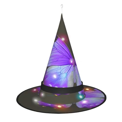 Kycvds Lila Schmetterlinge Halloween Hexenhüte sind mit Lichtern verziert, die verwendet werden, um große Halloween-Partyzubehör zu dekorieren. Kycvds Lila Schmetterlinge Halloween Hexenhüte sind mit Lichtern verziert, die verwendet werden, um große Halloween-Partyzubehör zu dekorieren. von Kycvds