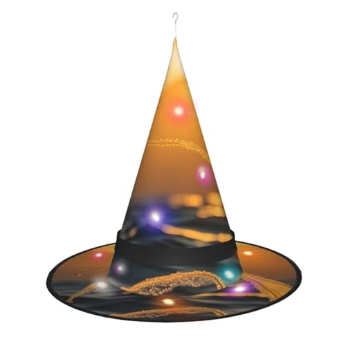 Kycvds Meerjungfrauenschwanz-Halloween-Hexenhüte sind mit Lichtern verziert, die große Halloween-Partyzubehör dekorieren. Kycvds Meerjungfrauenschwanz-Halloween-Hexenhüte sind mit Lichtern verziert, die große Halloween-Partyzubehör dekorieren. von Kycvds