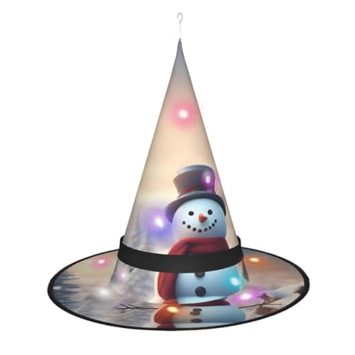 Kycvds Niedliche Schneemann-Hexenhüte mit Aufschrift "Merry Christmas" sind mit Lichtern verziert, die große Halloween-Partyzubehör dekorieren. Kycvds Niedliche Schneemann-Hexenhüte mit Aufschrift "Merry Christmas" sind mit Lichtern verziert, die große Halloween-Partyzubehör dekorieren. von Kycvds
